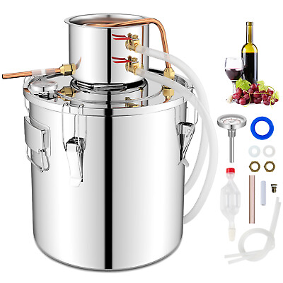 #ad 5 Gal Alcohol Still 2 Pots Stainless Steel Alcohol Distiller Copper Tube $89.99