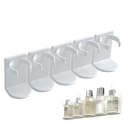 #ad Bathroom Kitchen Shower Rack Shelves Wall Mount Storage Cosmetic Snap On Holder $9.44