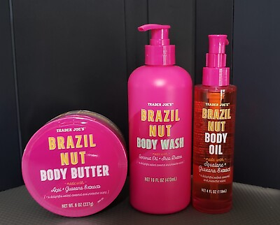 #ad Trader Joe#x27;s Brazil Nut Body Oil Wash Butter Bundle $48.99