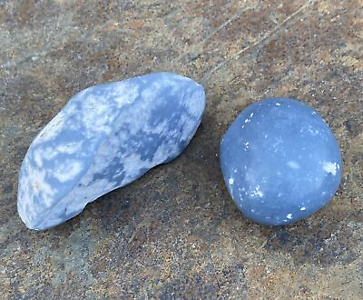 #ad Angelite Stones 1 Raw 1 Polished Intuition Communication 29397E $9.99