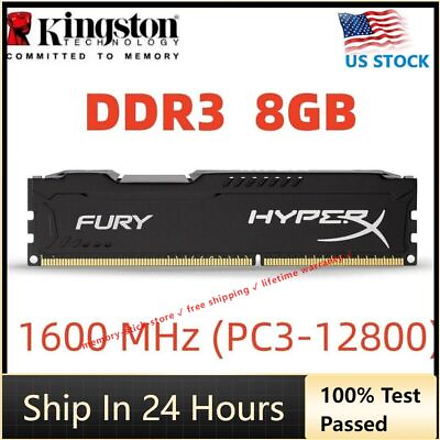 HyperX FURY DDR3 8GB 16GB 32GB 1600 MHz PC3 12800 Desktop RAM Memory DIMM 240pin $43.23