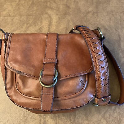#ad Vintage Cole Haan Brown Leather Crossbody Shoulder Bag Purse 8x6” $32.00
