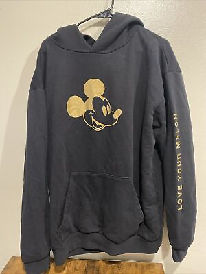 #ad RARE Women#x27;s Love Your Melon Disney X Black Mickey Mouse Hoodie Large SOLD OUT $50.00
