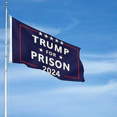 #ad 3x5 Feet Trump for Prison Flag Anti trump Vivid Color and Durable Dark Blue $16.79