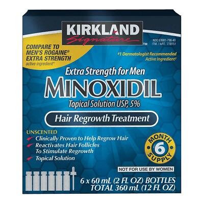 #ad 6 Months supply 5% Kirkland Hair Regrowth Solution FAST USA Seller $29.95