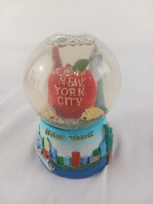 #ad Vintage New York Tourist Snow Globe City Skyline Statue of Liberty Big Apple $9.00