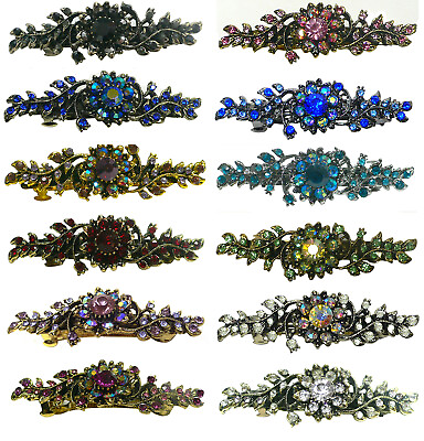 #ad Dz Pk Mid Size Metal Crystal Sparkly Barrettes 1 Ea of 12 Colors 5A86600 1 D $29.99