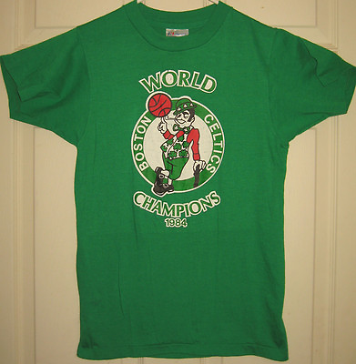#ad CELTICS Shirt S 1984 World Champions VINTAGE Boston NBA Basketball OOP RARE HTF $99.99