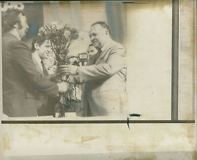 #ad StanisÅaw Kania being congratulated by the del... Vintage Photograph 1366641 $14.90