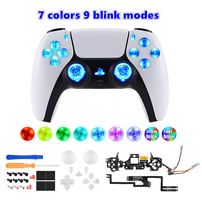 #ad 7 Colors 9 Modes Luminated Button Kit Lighted LED For PS5 Controller BDM 010 020 $29.99