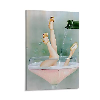 #ad Fashion Funky Pink Bathroom Canvas Poster Family Decor Bedroom Decor $75.00