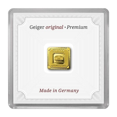 #ad 1 gram .9999 Fine Gold Bar Geiger Edelmetalle Encapsulated w Assay $99.08