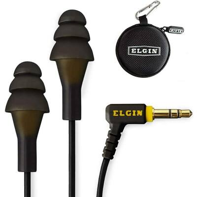 #ad Elgin Ruckus Ear Plug Headphones OSHA Compliant Noise Isolating Black $22.95