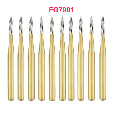 #ad Dental Tungsten Carbide Gold Burs Trimming amp; Finishing amp; Polishing Flame FG7901 $14.52