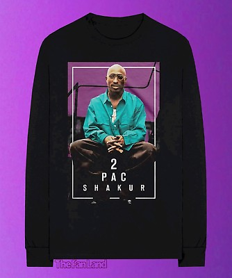 #ad New 2Pac Shakur 2 Pac Mens Vintage Long Sleeve T Shirt $24.95