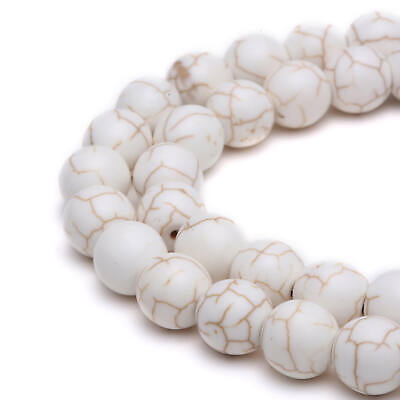 #ad White Howlite Turquoise Smooth Round Beads 4mm 6mm 8mm 10mm 12mm 15.5quot; Strand $4.49