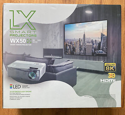 #ad LX WX50 smart projector 8k Ultra HdLed Professional Commercial Grade w Screen $1300.00
