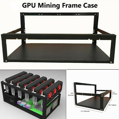 6 8 GPU For Crypto Coin Computer Steel Open Air Miner Mining Frame Rig Case Up $98.89