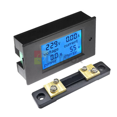 #ad Digital LCD Volt Watt Current Power Meter 50A Ammeter Voltmeter Meter Shunt $11.33