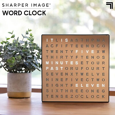 #ad Sharper Image Word Clock with LED Light Display New Open Box $39.99