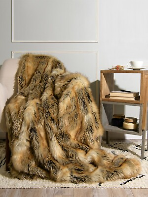 #ad Faux Fur Throw Blanket $34.99