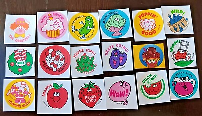 #ad Trend Scratch amp; Sniff Stickers Retro 80s Reproduction Choose Various Designs $0.99