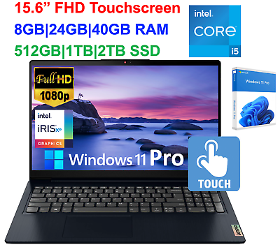 #ad 2024 Lenovo Ideapad Laptop 15 FHD Touch Intel i5 Upto 40GB RAMamp;2TB SSD Win 11Pro $459.00