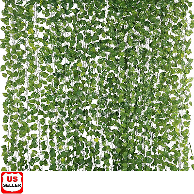#ad 12 PCS Artificial Ivy Leaf Plants Fake Hanging Garland Plants Vine Home DecorOpe $9.88