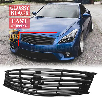 #ad For Infiniti G37 2008 13 Q60 14 15 Coupe 2 Door Glossy Black Front Bumper Grille $56.99