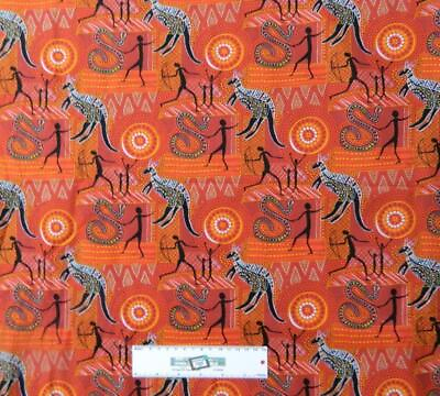 #ad Patchwork Quilting Sewing Fabric ABORIGINAL KANGAROO 50X55cmFQ Material Cotton AU $7.75