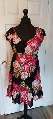 #ad mia moda size 14 cotton floral rose dress in pink GBP 19.99