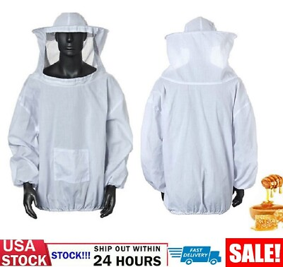 #ad Protective Safety Beekeeping Jacket Veil Suit Bee Keeping Size L Suit Smock USA $12.95