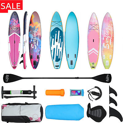 #ad 11FT Inflatable Stand Up Paddle Board Surf SUP Surfboard Complete Kit Kayak Seat $239.99