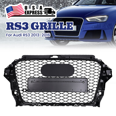 #ad For Audi A3 S3 2013 2016 RS3 Type Grille Front Hood Henycomb Bumper Grill $169.99