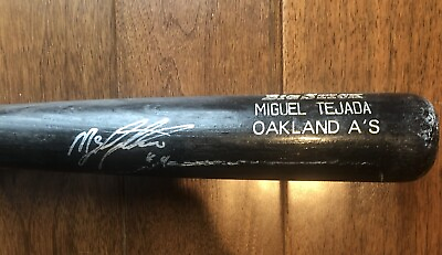 #ad Miguel Tejada Game Used Signed Autograph Bat Uncracked A’s MVP Oakland $279.00