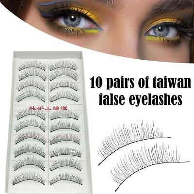 #ad 10 Pairs Natural False Eyelashes Taiwan False Eyelashes Lot I9 Sale C $2.95
