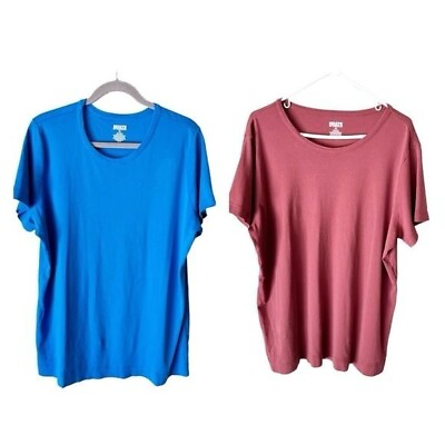 #ad Duluth Trading Company Women#x27;s 1X Longtail T Shirts in Blue amp; Red Bundle of 2 $29.99