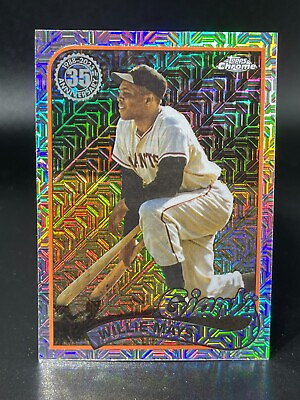 #ad 2024 Topps Series 1 WILLIE MAYS Giants #76 Chrome 1989 Silver Mojo QTY $2.24