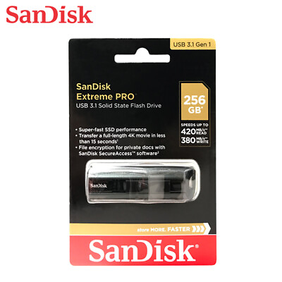 #ad SanDisk 256GB Extreme PRO CZ880 USB3.1 Solid State Flash Pen Drive Tracking $57.33