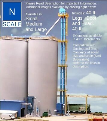 #ad N Scale Bucket Conveyor Expandable Grain Elevator Coal Cement $5.00