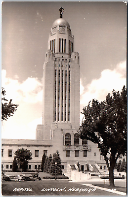 #ad Lincoln Nebraska State Capitol Building USA NE Real Photo RPPC Vintage Postcard $3.86