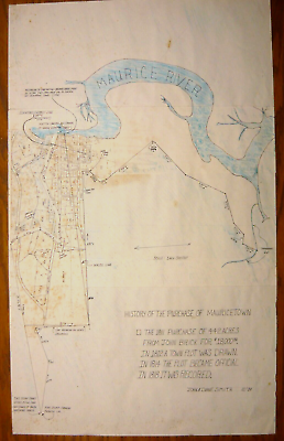 #ad Mauricetown N.J. hand drawn map 1984 18 x 29 inches. on paper. $75.00