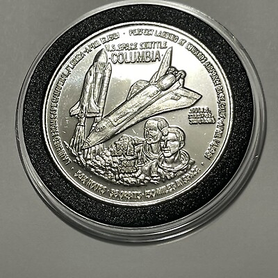 #ad U.S. Space Shuttle Columbia Rare Coin 1 Troy Oz .999 Fine Silver Round Medal 999 $57.50