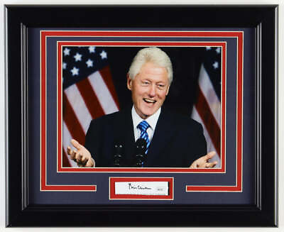 #ad Bill Clinton Signed Custom Framed Cut Display JSA $336.00