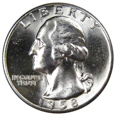 #ad 1958 Washington Quarter BU Uncirculated Mint State 90% Silver 25c US Coin $12.99