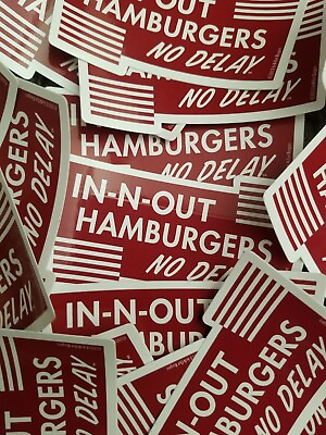 #ad In N Out Burger Bumper Sticker In N Out Double Double No Delay $3.25