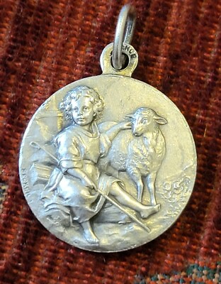 #ad Child Jesus amp; A Lamb Vintage amp; New Medal Catholic France Religious Becker $44.99