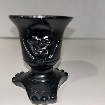 #ad Black Skull Crossbones Taper Candle Holder Gothic Halloween Resin $6.75