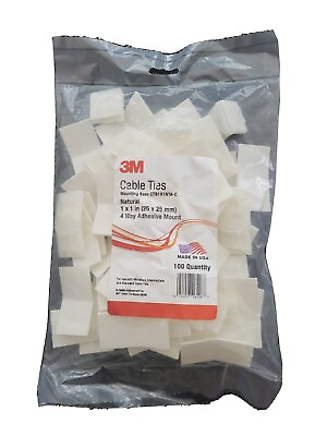 5 Packages 100ct each 3M Cable Tie Mounting Base CTB1X1NTA C $130.00