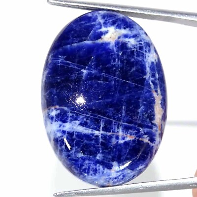 #ad 24.60Cts Natural Blue Sodalite Oval CabochonLoose Gemstone 20x28x6mm $6.99